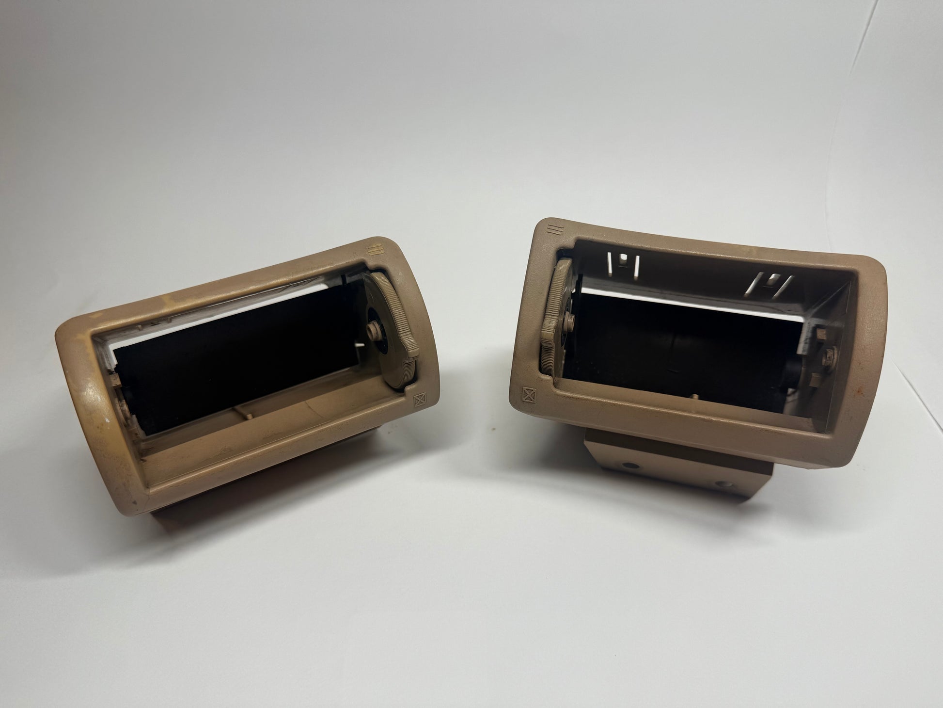 DAMAGE CLEARANCE! 99-04 Mustang (V6, GT, Bullit, Cobra) AC Dash Bezel Pair Tan